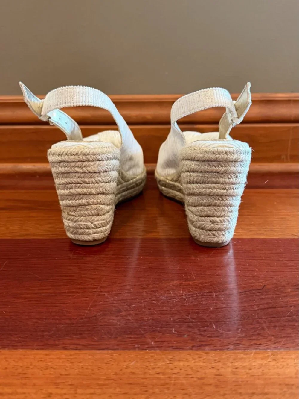 Naturalizer Bettina Peep Toe Bow Slingback Wedge Espadrilles, Size 8